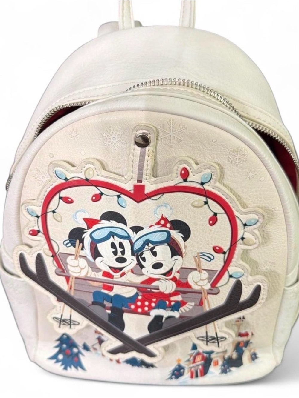 Disney Parks Loungefly Mickey & Minnie Ski Lodge Christmas Mini Backpack 2021
